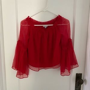 Lucy Paris red chiffon top